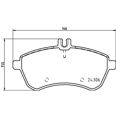 Abbildung von HELLA 8DB 355 012 601 Bremsbelagsatz für Verschleißwarnanzeiger vorbereitet mit Bremssattelschrauben Zubehör MERCEDES BENZ: C Klasse Limousine