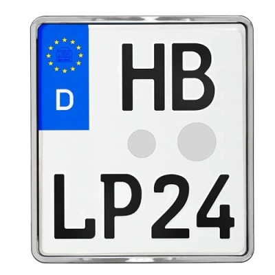 Abbildung von L &amp; P Car Design Kennzeichenhalter für Motorrad 180x200 mm Chrom Optik Kennzeichenhalterung, (1 Stück)