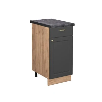 Abbildung von Vicco Küchenunterschrank Fame Line, Anthrazit Gold/Goldkraft Eiche, 40 cm, AP