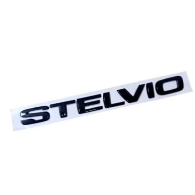 Abbildung von Schriftzug Wappen Alfa Romeo Sternivo schwarz glänzend Original hinten Logo Sigla