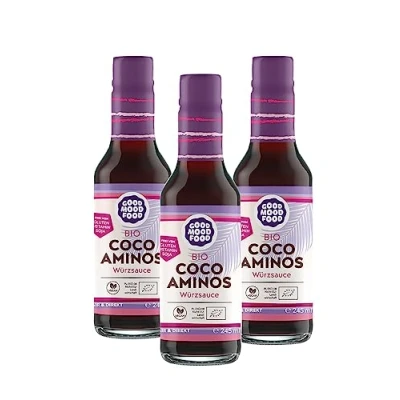 Abbildung von Coco Aminos Würzsauce Bio goodmoodfood 3x245 ml Sojasauce Alternative Coconut Soy Sauce Vegan Glutenfrei Histaminfrei Sojafrei