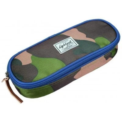Abbildung von Lightpak 46141 Schreibgeräteetui WILD Child, Federmappe in Camouflage blau, Stiftetui aus Polyester, Federmäppchen mit großem Hauptfach und 4 elastischen Bändern, Stifteetui ca. 9,5 x 23,5 5 cm
