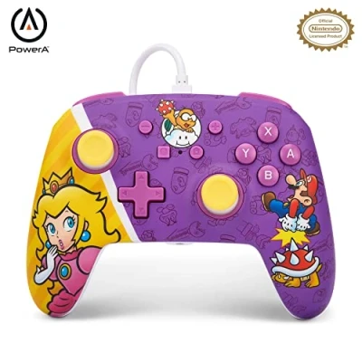 Abbildung von Verbesserter Kabelgebundener PowerA Controller für Nintendo Switch Princess Peach Battle, Gamepad, Game Controller, Offiziell Lizenziert
