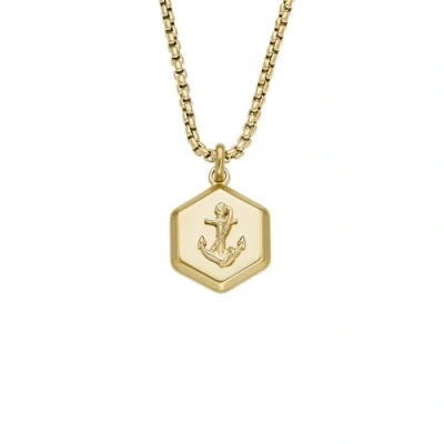 Abbildung von Fossil Halskette goldcoloured, Herren, Größe: One Size, Gold coloured