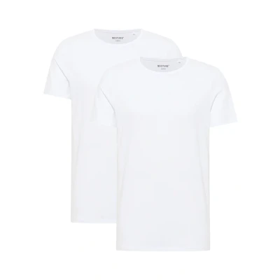 Abbildung von MUSTANG Herren Style Allen 2 Pack T Shirt, General White 2045, 6XL Große Größen EU