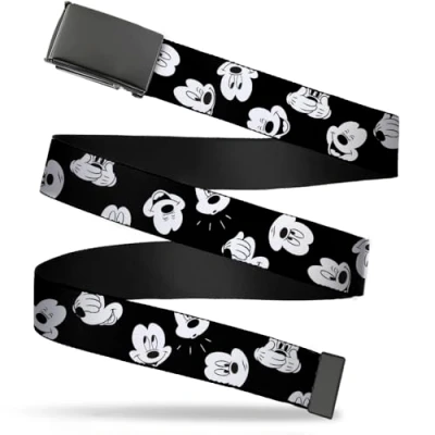Abbildung von Buckle Down Herren Web Belt Mickey Mouse 1.5&quot; Gürtel, Mehrfarbig, 4 cm Breit / 42 Hosen Größe