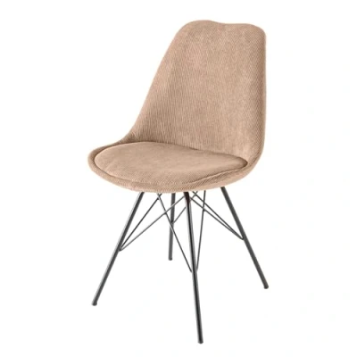 Abbildung von riess ambiente Polsterstuhl SCANDINAVIA MEISTERSTÜCK braun / schwarz (Einzelartikel, 1 St), Esszimmer · Cord Metall Wohnzimmer Retro Design