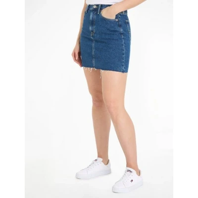 Abbildung von Tommy Jeans Damen MOM Skirt BI0134 DW0DW20136 Gerader Rock, Denim (Denim Medium), 31W