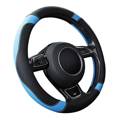 Abbildung von SFONIA Auto Lenkrad Abdeckung Lenkradschutz Lenkradhülle Mikrofaser Leder Universal 37 38cm/15 &quot;Rutschfest Atmungsaktiv Langlebig (Blau)