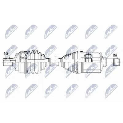 Abbildung von NTY NPW ME 098 Antriebswelle Vorderachse rechts 551 Automatikgetriebe MERCEDES BENZ: GLK