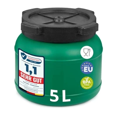 Abbildung von Garronda Regentonne 5L Plastikfass Lebensmittelfass Sauerkrautfass Hobbock Garten GD 0078, 5 l, BPA Frei