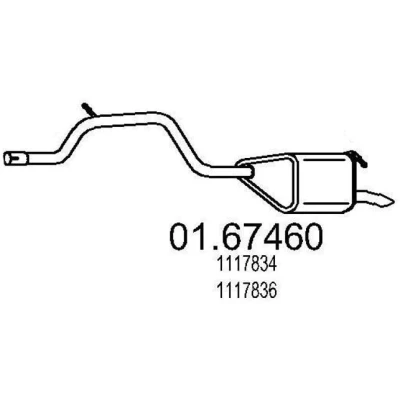 Abbildung von MTS 01.67460 Endschalldämpfer 1370 FORD: MONDEO 3 Stufenheck,