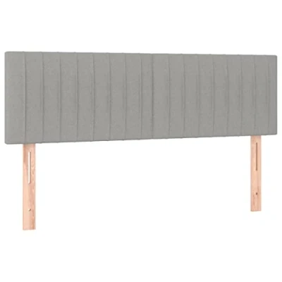 Abbildung von vidaXL Kopfteil 2 STK., Bettkopfteil mit Holzbeinen, Höhenverstellbar Polsterkopfteil für Bett, Betthaupt Bettzubehör Schlafzimmer, Hellgrau 72x5x78/88cm Stoff