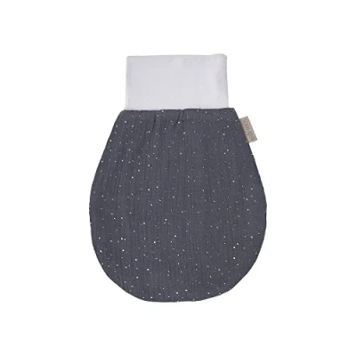 Abbildung von KraftKids Strampelsack Musselin goldene Punkte auf Grau für den Frühling/Sommer aus Baumwolle in zwei Größen erhältlich
