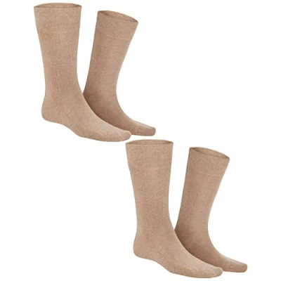 Abbildung von KUNERT Herren Comfort Cotton 2 Pack druckfreier Bund Socken, Beige Mel, 43/46 (2er Pack)