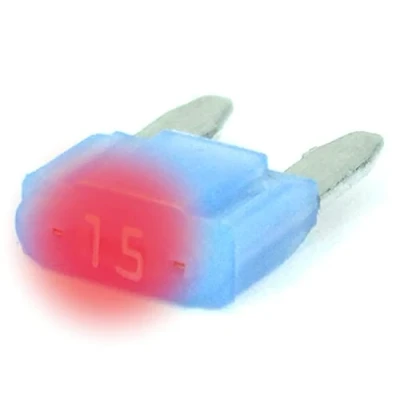 Abbildung von LED Status Mini KFZ Auto Sicherungen Flachsicherungen, TFNL0, Set, 3A 5A 7,5A 10A 15A 20A 25A 30A, Stromstärke:15A Ampere