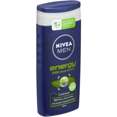 Abbildung von NIVEA MEN Energy Duschgel (250 ml), pH hautneutrale Pflegedusche mit vitalisierendem Duft und 24h Frische Effekt, Cremedusche Minzextrakt für Körper, Gesicht Haar