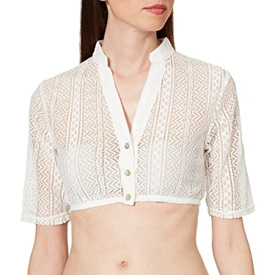 Abbildung von Stockerpoint Damen Bluse B 1048 Trachtenbluse, Elfenbein (Creme Creme), (Herstellergröße: 42)