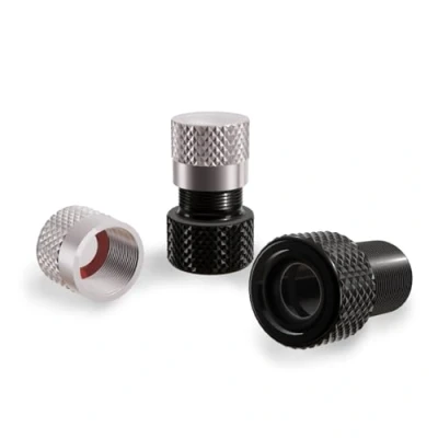 Abbildung von Shredr. Presta Ventil Adapter Set französisches auf Auto hochwertiges Aluminium (schwarz)