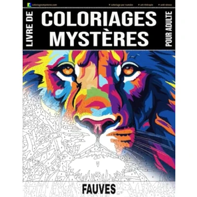 Abbildung von fauves Livre de Coloriages Mystères pour adulte Coloriage par Numéro Art Thérapie Anti Stress: 20 à colorier + 5 autres dessins en ... (Livres adulte)
