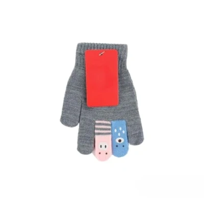 Abbildung von Antonio Strickhandschuhe Winter Kinder Handschuhe mit Tier Fingern, Fingerhandschuhe (1 Paar, 2 St., 1 Paar) Kinderhandschuhe bunten Tiergesichtern