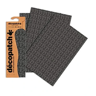 Abbildung von Decopatch Papier No. 743 (schwarz weiß Pünktchen, 395 x 298 mm) 3er Pack