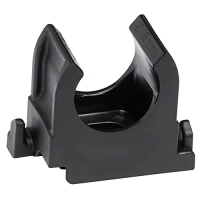 Abbildung von SOMA Rohrclip aus Kunststoff, schwarz, 16 mm, 200 Stück, Klemmschelle, Rohrklemme