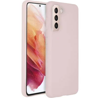 Abbildung von Samsung Galaxy S21 Hülle Silikon Accezz Soft Case/Backcover Handyhülle Rosa