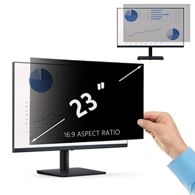 Abbildung von PaceBid 23 Zoll 16:9 Desktop Privacy Filter I Blickschutzfilter für Computer Widescreen Monitor Screen Filter, Anti Glare, Blocks 96% UV, Scratch,