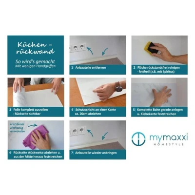Abbildung von MyMaxxi Dekorationsfolie Küchenrückwand selbstklebend Orchidee Weiß Spritzschutz Folie