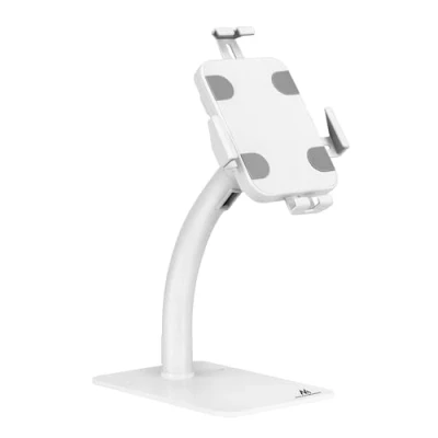Abbildung von Maclean MC 468 Universal Tablet Halterung mit Sperrfunktion, 7,9 Zoll bis 11 Tisch oder Wandmontage Stabiler Tischständer für Tablets Anti Diebstahl Sicherung, Werbezwecke (Weiß)