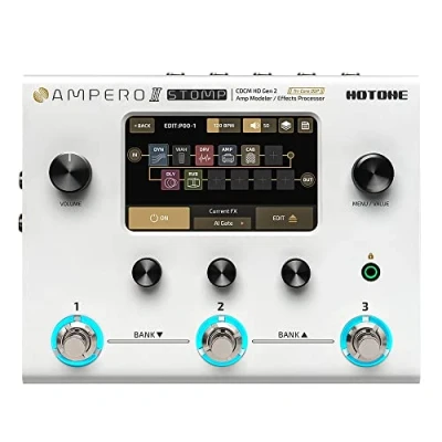 Abbildung von HOTONE Gitarre Bass Multi Effekte Prozessor Gitarren Effektpedal Touchscreen Amp Modelliergerät IR Cabinets Simulation FX Ampero II Stomp