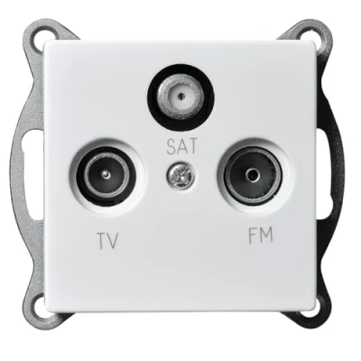 Abbildung von McPower Steckdose Antennendose Flair für TV, Radio und Sat, UP, weiß
