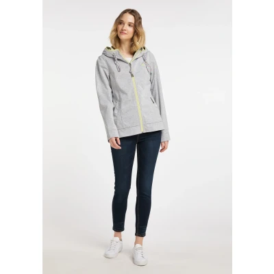 Abbildung von Schmuddelwedda Damen Funktionsjacke XXL / Hellgrau Melange Hellgelb 65% Polyester 35% Viskose