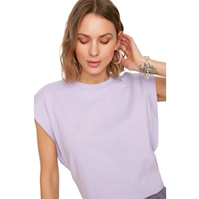 Abbildung von Trendyol Tshirt basic, Damen, Größe: XS, Purple