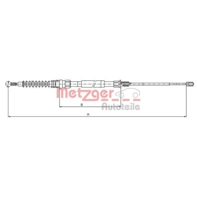 Abbildung von METZGER 10.7518 Handbremsseil links 1447/805 COFLE VOLKSWAGEN: Golf 5 Schrägheck, Plus / Crossgolf, 6 Variant, AUDI: A3 Schrägheck