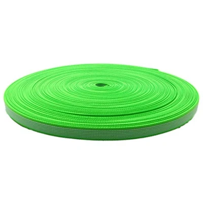 Abbildung von Meterware Polypropylen Gurtband gummiert Breite 20 mm Neongrün