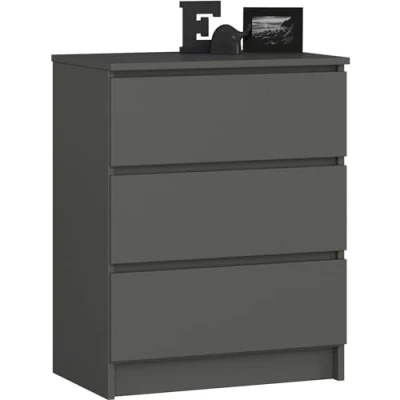 Abbildung von Home Collective Kommode 60 cm breit Holz Highboard Sideboard für Flur Schlafzimmer Wohnzimmer (Kommode mit Schubladen Schrank), Kinderzimmer Organizer, 77 hoch 3 graphit