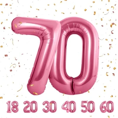 Abbildung von ballonluftballon 70 jahre Rose ballons 40&quot; 101cm Geburtstagsdeko Folienballon Zahl Deko zum Geburtstag fliegt mit Helium für Männer Frauen Geburtstagsparty Jubiläum…
