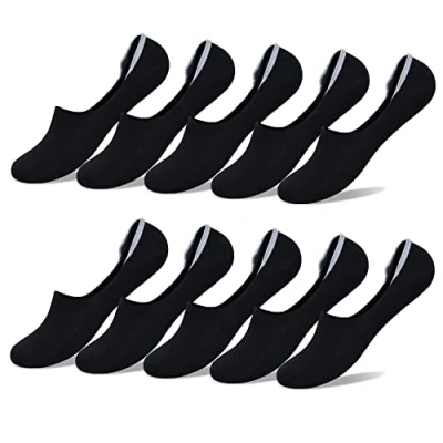 Abbildung von YouShow Sneaker Socken Damen Herren 39 42 Schwarz Kurze mit Silikonpad Verhindert Verrutschen
