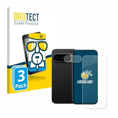 Abbildung von BROTECT Schutzglas für Google Pixel 9 Pro (Display+Kamera) (3 Stück) Schutzfolie Panzer Folie Glas [Extrem Kratzfest 9H, Anti Fingerprint,