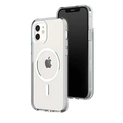 Abbildung von RhinoShield Clear Case kompatibel mit MagSafe für [iPhone 12/12 Pro]Überragende Magnetstärke, Vergilbungsresistenz, Kristallklar, optimaler Schutz und personalisierbar Weiß Kamera Ring