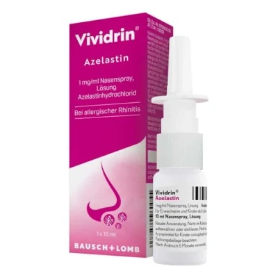 Abbildung von Vividrin Azelastin Nasenspray Akuthilfe bei Heuschnupfen und Allergien 10 ml