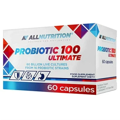 Abbildung von ALLNUTRITION Probiotic 100 Ultimate for better digestion, antibiotic therapy, refilling of intestinal flora, reduces lactose intolerance, dietary supplement, 60 capsules