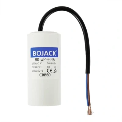 Abbildung von BOJACK CBB60 60uF 450V 50/60HZ Anlaufkondensator, SH Motorbetriebskondensator, AC Motorkondensator, mit Draht