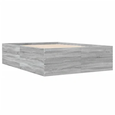 Abbildung von vidaXL Bettgestell, Bett Doppelbett für Schlafzimmer, Bettrahmen mit Lattenrost, Schlafzimmerbett Modernes Design, Grau Sonoma 140x200cm Holzwerkstoff
