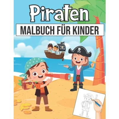 Abbildung von Piraten Malbuch für Kinder: im Alter von 4 8 Jahren, 38 niedliche den kreativen Ausmalspaß!