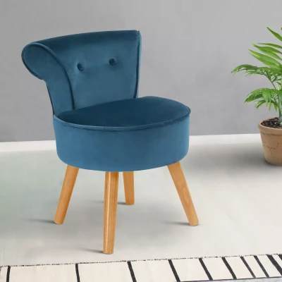 Abbildung von IDMarket Sessel Crapaud aus blauem Samt