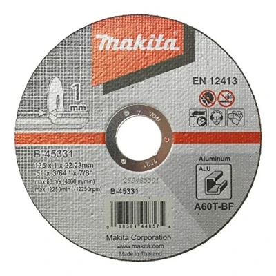 Abbildung von Makita B 45331 Trennscheibe Aluminium 125 x 1,0 mm, 1 Stück, dünn, für bspw. Alurohre oder Aluprofile, A60T BF, EN12413