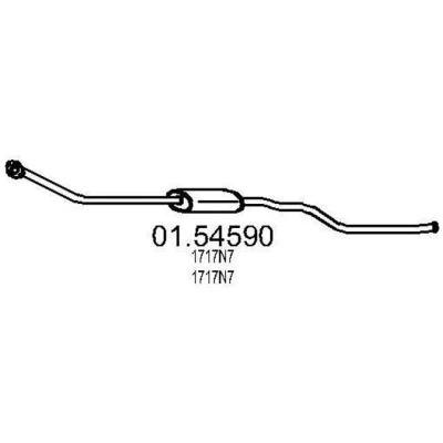 Abbildung von MTS 01.54590 Mittelschalldämpfer 2150 CITROËN: Xsara Coupe, Schrägheck, Kombi, PEUGEOT: 306 Cabrio
